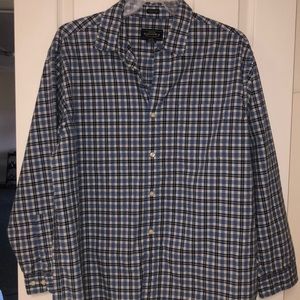 Sonoma L men’s l/s button down plaid shirt blue
